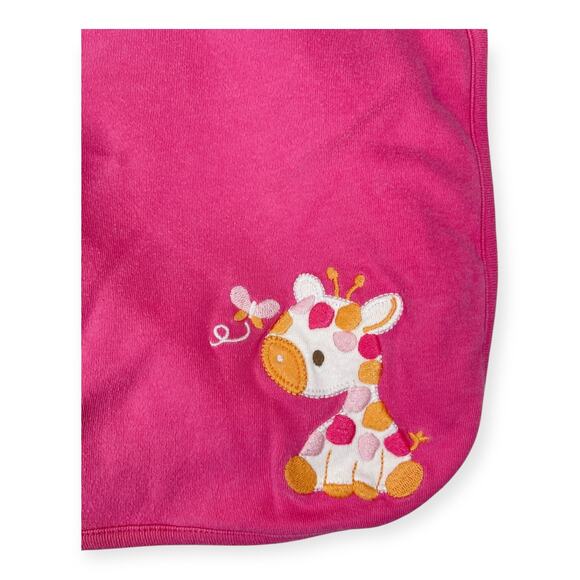 Gymboree Jolly Giraffe Pink Orange Spotted Baby Blanket Embroidered 2016 - Picture 8 of 8